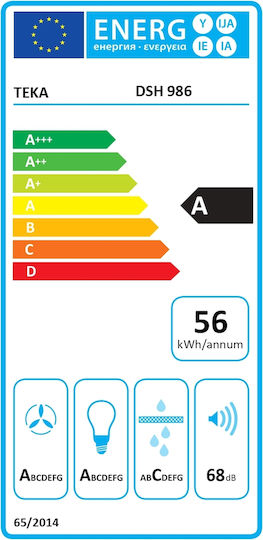 Teka DSH 986 Απορροφητήρας Καμινάδα 90cm Μαύρος