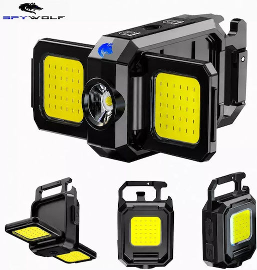 Spywolf Mini Ultra Strong LED Waterproof Multifunctional Flashlight COB Rechargeable Type-C Port 8pcs TC-564