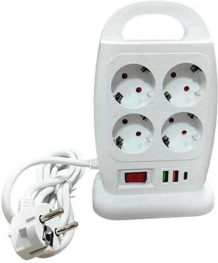 Power Strip 8 Sockets with 8 USB-A and Switch