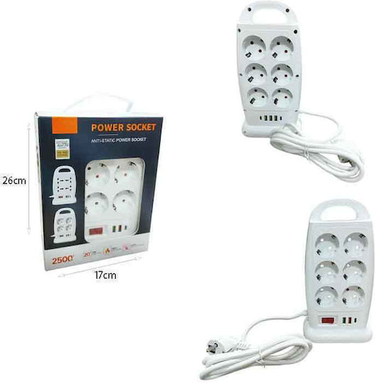 Power Strip 12 Outlets with USB-A and Switch