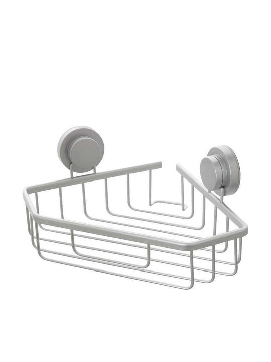 Feridras Ъглова стенна етажерка за баня Сребриста