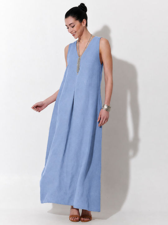 Summer Maxi Slip Dress for Wedding Christening Sky Blue