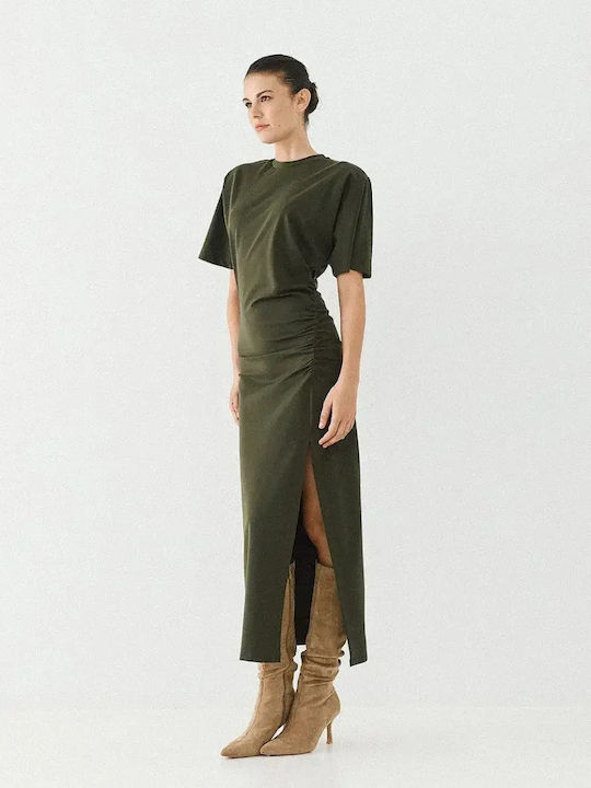 Лятна Midi T-shirt Рокля С цепка Olive