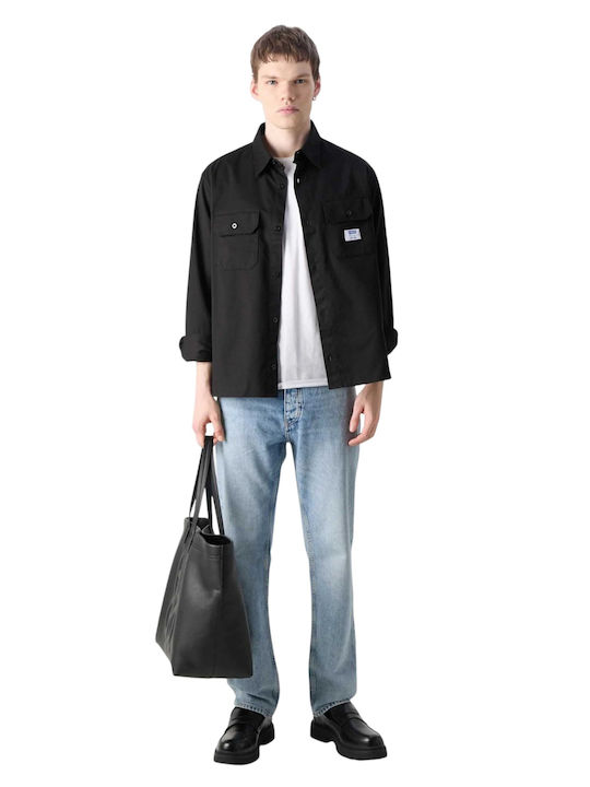 Ekynone Long Sleeve Cotton Shirt in Regular Fit Black