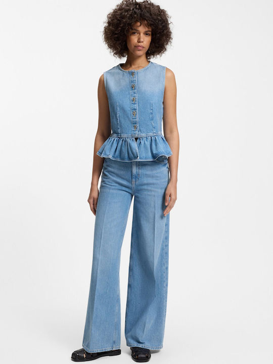 Γυναικεία Μπλούζα Βαμβακερή Αμάνικη Medium Aged Denim
