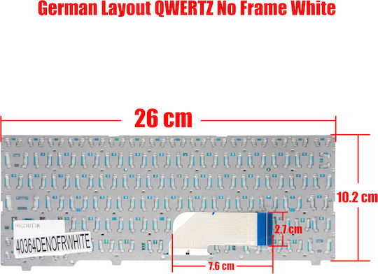 German Laptop Keyboard Lenovo Ideapad 100s-11iby 80r2 80r2006cau 80r2001cau 80r2001fus 5cb0k48350 5cb0k48352 5cb0k48393 De No Frame White Code 40364denofrwhite
