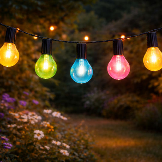 Progarden Lampă Solară Suspendată Ghirlandă cu Lumină Alb Cald