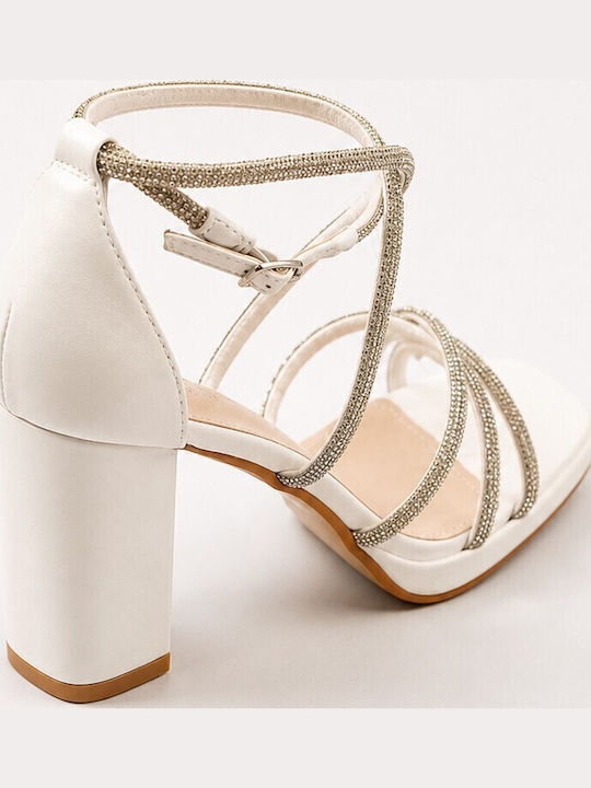 Sandals with Strass White