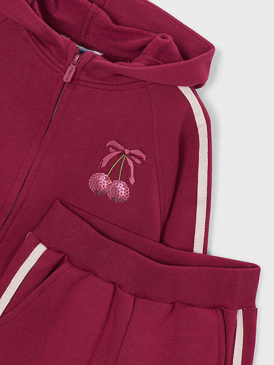 Kids Tracksuit Set With Burgundy Jacket