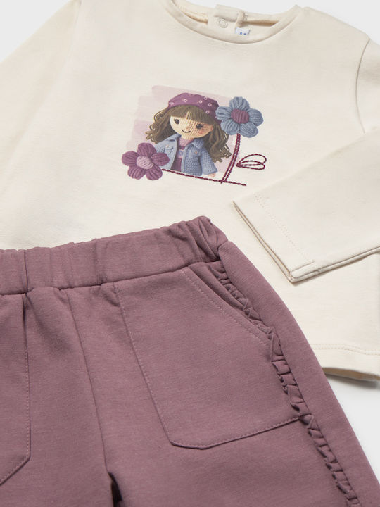 Kids Tracksuit Set With Jacket Dark Purple 3 Pieces