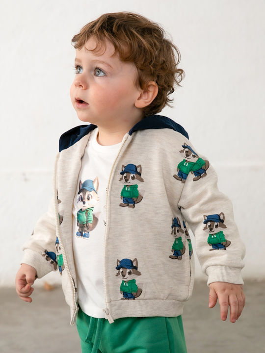 Kids Tracksuit Set With Jacket Light Green 3 Pieces