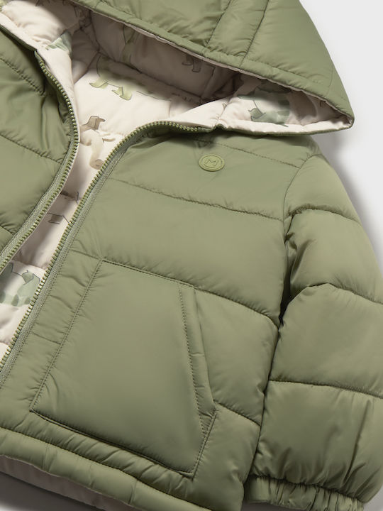 Kids Casual Short Hooded Jacket Green Light