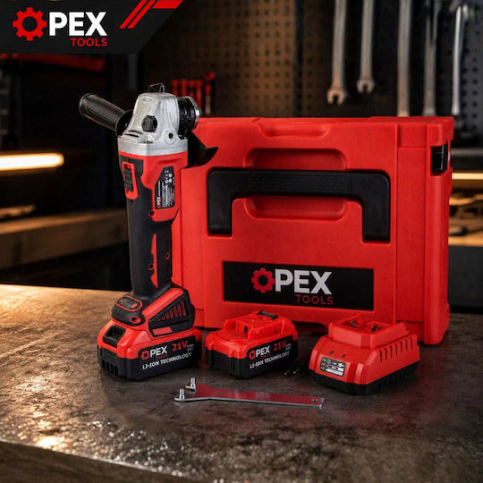 Erem OPX28010 125mm Battery Brushless Angle Grinder with Speed Adjustment 2x3Ah