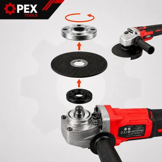 Erem OPX28010 125mm Battery Brushless Angle Grinder with Speed Adjustment 2x3Ah