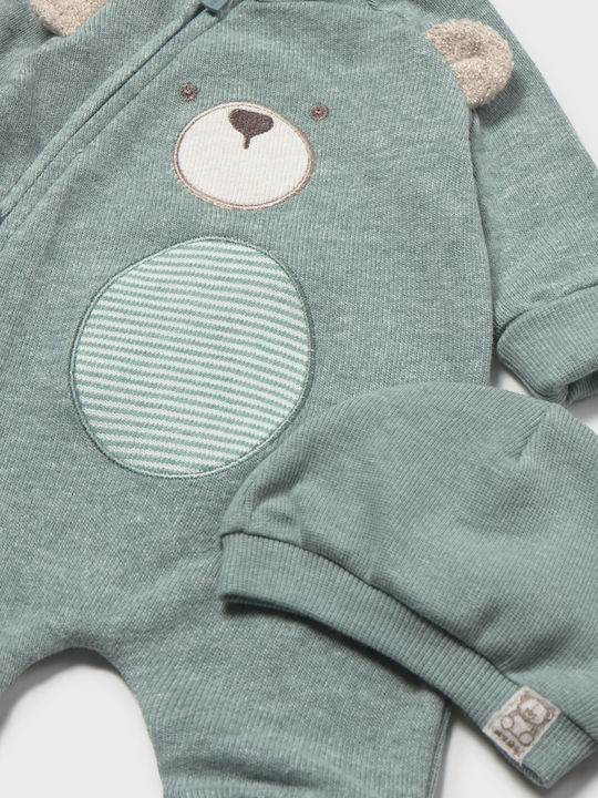 Mayoral Set Onesie With Cap Bright Green