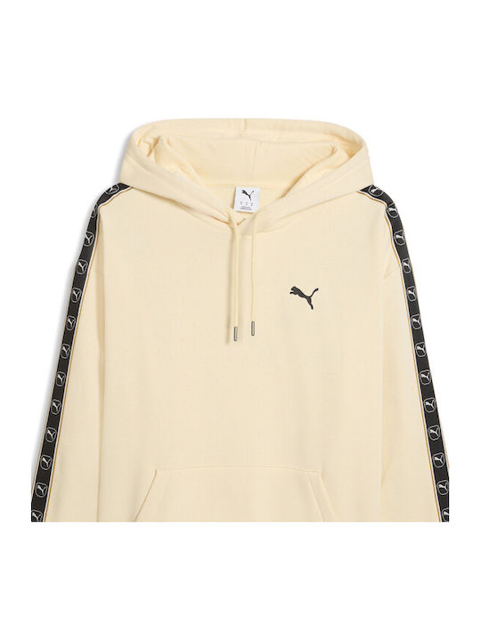 PUMA Tape Φούτερ Εκρού με Κουκούλα