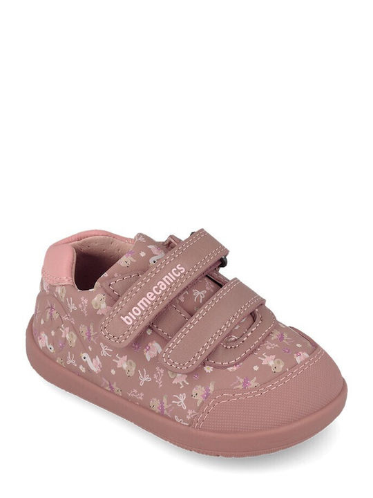 Kids Sneakers High Anatomic with Hoop & Loop Closure Pink