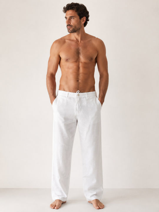 Damen Leinenhose Weiß