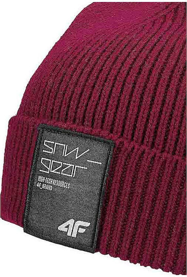 Beanie Ανδρικός Σκούφος Πλεκτός σε Μπορντό χρώμα