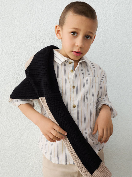 Kids Striped Long-Sleeved Shirt Dark Blue