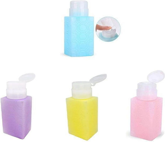 Acetone Container Light Blue Yellow Purple Pink