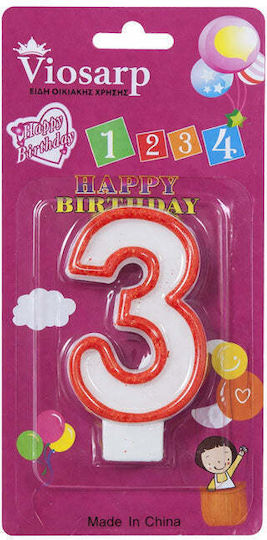Lumanare De Ziua De Naștere 3 – Lumânare Număr Happy Birthday