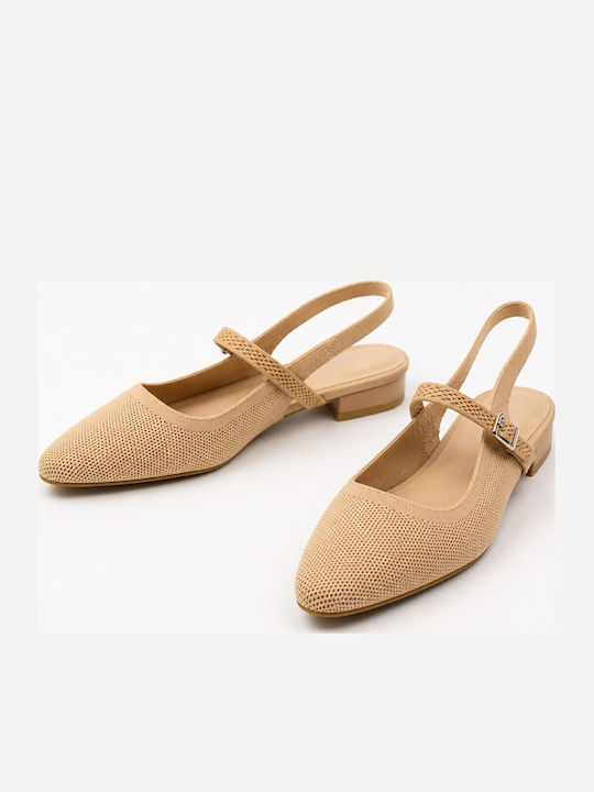 Damen Ballerinas Slingback in Beige Farbe