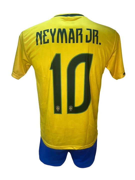 Kids Football Kit Neymar Brazil National Team Yellow Blue 190726-04