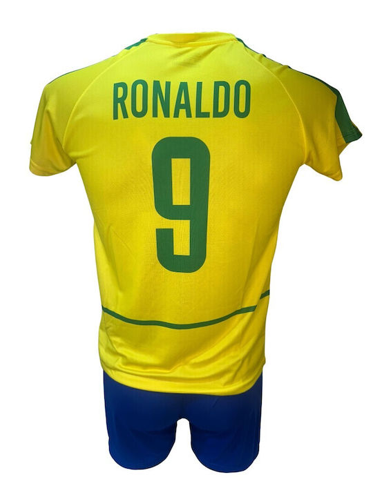 Παιδικό Σετ Ποδοσφαίρου Ronaldo Εθνική Βραζιλίας Κίτρινο Μπλε 190726-15