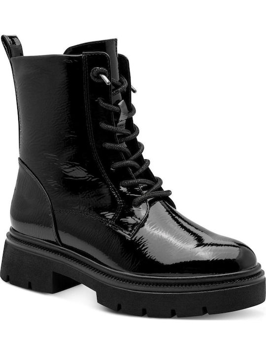 Damen Stiefeletten aus Lackleder Schwarz
