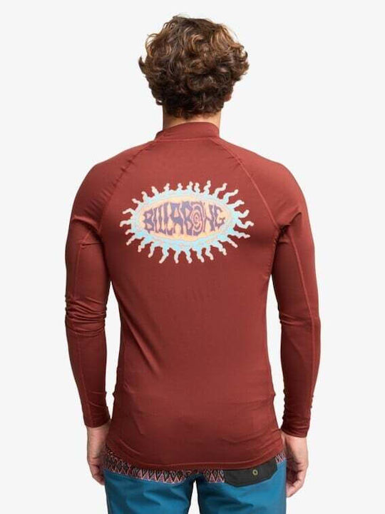 Billabong UPF 50 Men's Long Sleeve Sun Protection Shirt Red