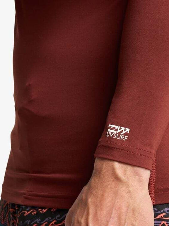 Billabong UPF 50 Men's Long Sleeve Sun Protection Shirt Red