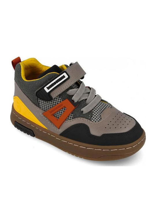 Anatomisch Leder Kinderstiefel mit Bügel- und Schleifenverschluss Grau