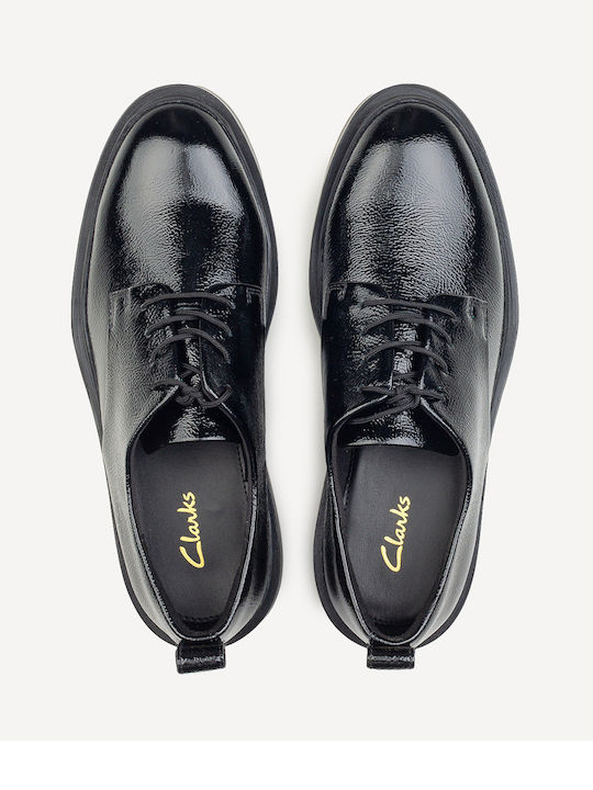 Lace Derby Oxford-uri Pentru Femei Din Piele În Culoare Neagră