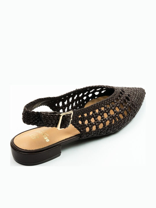 Damen Ballerinas Slingback in Braun Farbe