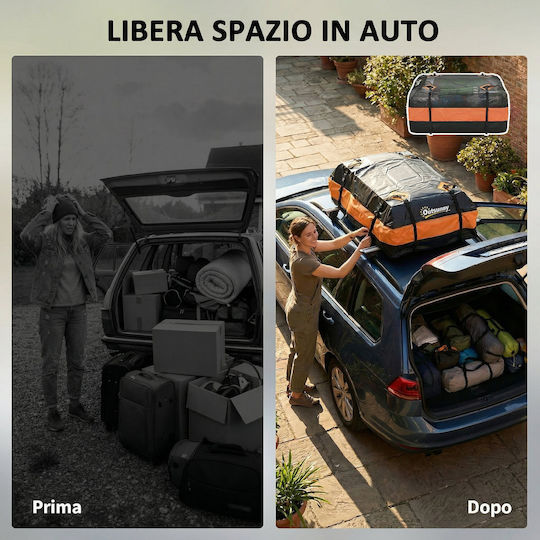 Outsunny Cutie Portbagaj De Plafon Auto 425lt Portocalie