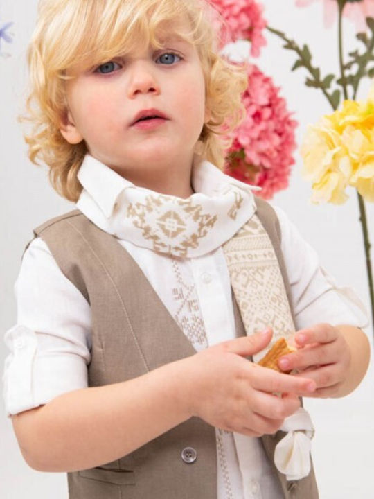 Bambolino Baptism Suit with Vest for Boy Multicolour