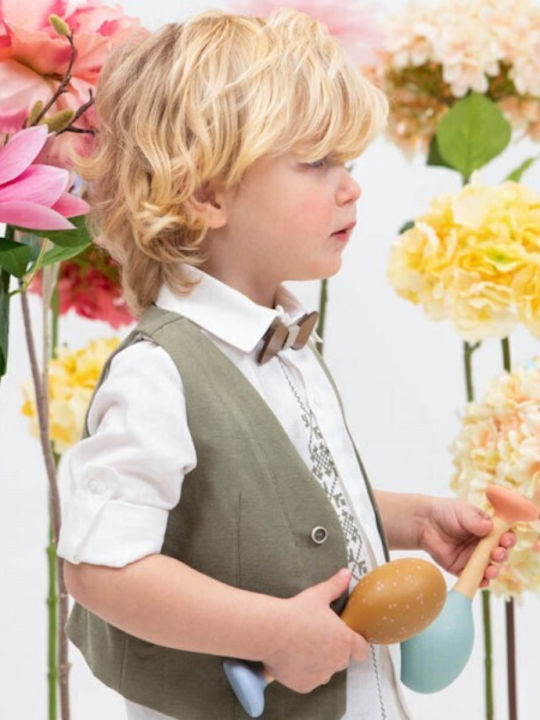 Bambolino Baptism Suit with Vest for Boy Elias Multicolour