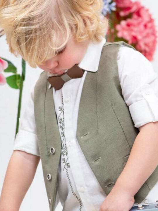 Bambolino Baptism Suit with Vest for Boy Elias Multicolour