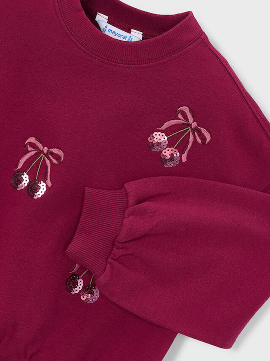 Kinder-Sweatshirt Strickjacke Kirsche