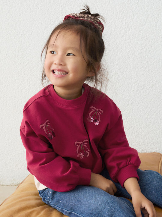 Kinder-Sweatshirt Strickjacke Kirsche
