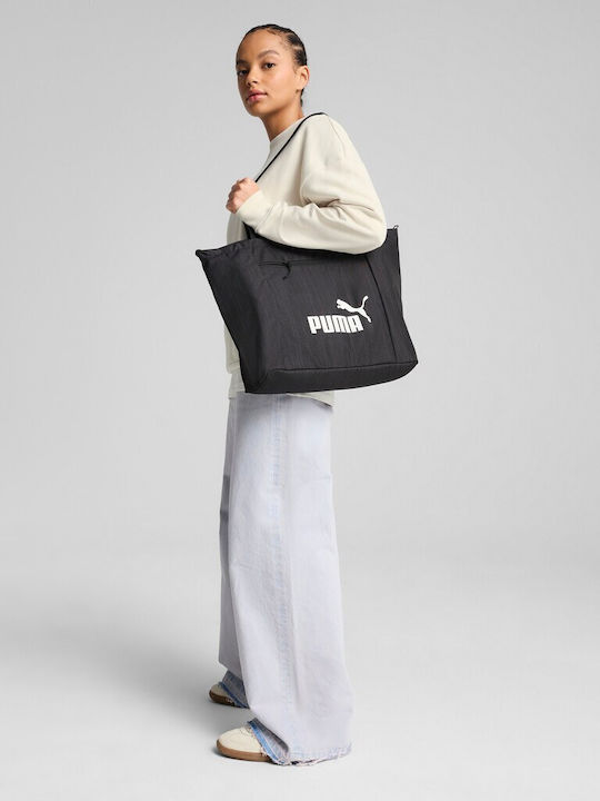 Base Fabric Women's Shoulder Shopper Bag Black