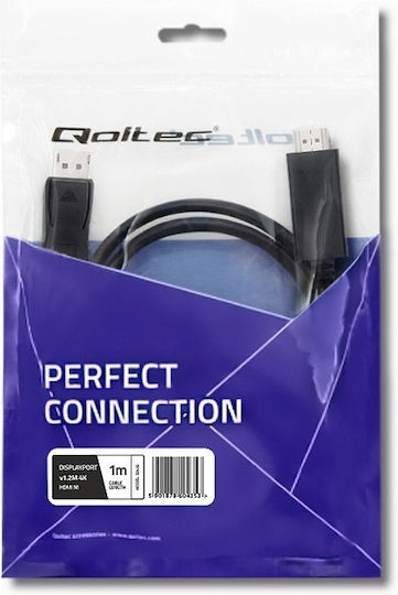 Qoltec Cablu DisplayPort - HDMI de sex masculin 1m Negru (50435)