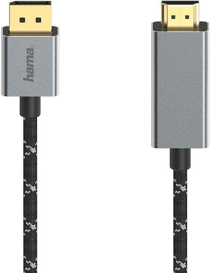 Hama Videokabel DisplayPort HDMI Ultra-HD 4K @ 60 Hz Aluminium 1,50 m