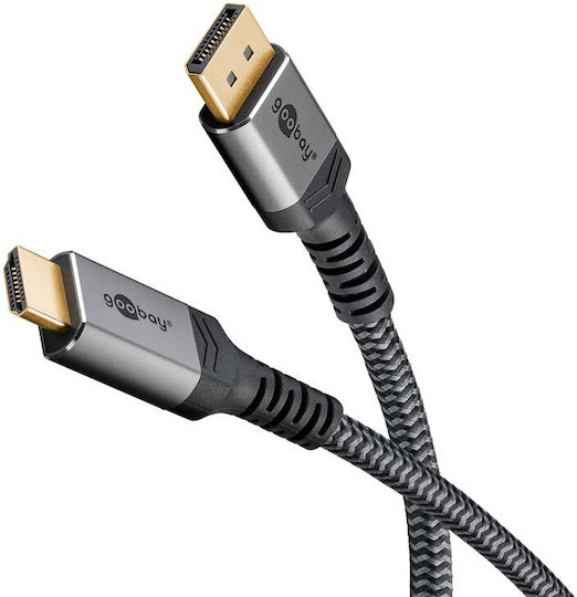 Goobay 65270 Καλώδιο DisplayPort male - DisplayPort male 3m Γκρι