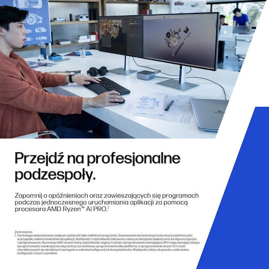 HP ZBook 8 G1ak 14" IPS QHD+ (Ryzen AI PRO 300 Series-7 PRO 350/32GB/1TB SSD/W11 Pro) (US Keyboard)