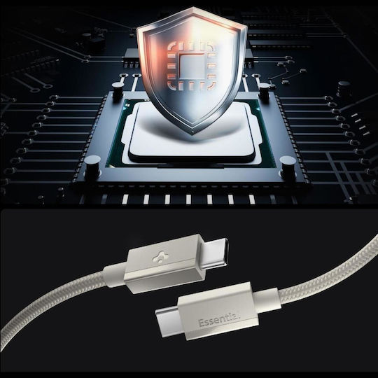 Spigen USB 2.0 Kabel USB-C männlich - USB-C 60W Beige 1,5m ACA10419