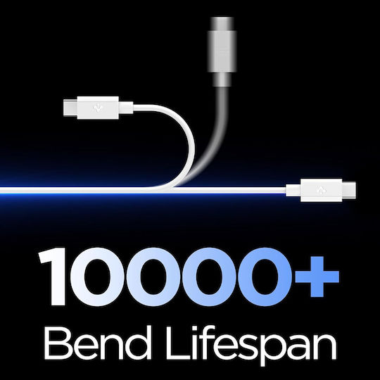 Spigen USB 2.0 Cable USB-C male - USB-A 60W Λευκό 1.5m ACA10413