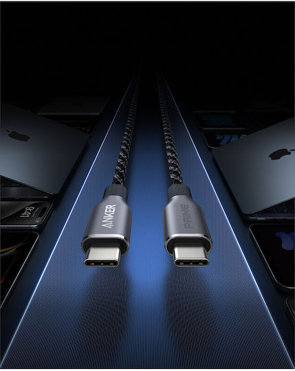 Anker Плетен USB 2.0 Кабел USB-C Мъжки - USB-C 240W Захранване (PD) Сив 1м