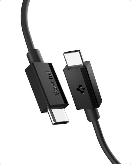 Spigen USB 2.0 Cable USB-C male - USB-C 60W Μαύρο 1.5m ACA10417